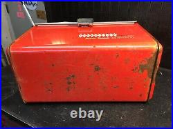 Vintage Red 1950s Metal Thermaster 27 Quart Ice Chest Cooler Poloron Products