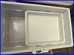 Vintage Red Coleman Snow-Lite Cooler Low Boy 5254A-703, 44 Qt withOrig Box, Xlnt