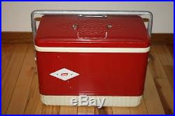 Vintage Red Diamond COLEMAN COOLER METAL Picnic CARRY HANDLE withTrayCan Openers