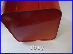Vintage Red Eskimo Metal Ice Cooler Chest Galvanized Insides with Lid