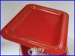 Vintage Red Eskimo Metal Ice Cooler Chest Galvanized Insides with Lid