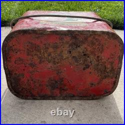 Vintage Red Metal Coca-Cola Pic-Nic Cooler Ice Box With Lid Junior 6 Pack Soda