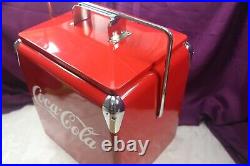 Vintage Red Metal Coke Coca Cola Ice Chest Cooler With Built In Bottle Opener