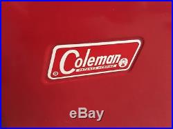 Vintage Red Metal Coleman Camping Cooler with Insert Tray Camping