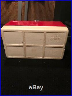Vintage Red Metal Coleman Chest Cooler Latch Closure With Accessory VERY CLEAN
