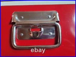 Vintage Red Mini Compact Travel Coleman Cooler Bottle Opener Handles 18x11x13