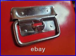 Vintage Red Mini Compact Travel Coleman Cooler Bottle Opener Handles 18x11x13