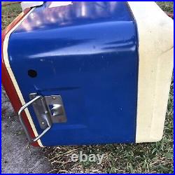 Vintage Red White Blue Bicentennial Thermos 45QT Cooler Ice Chest 70s Rare