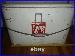 Vintage Retro 7up SODA POP PICNIC Metal Advertising Cooler