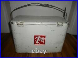 Vintage Retro 7up SODA POP PICNIC Metal Advertising Cooler