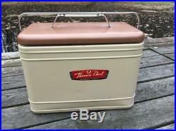 Vintage Retro K-M Knapp Monarch Therm-A-Chest All Metal Portable Cooler Camping