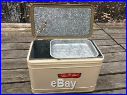Vintage Retro K-M Knapp Monarch Therm-A-Chest All Metal Portable Cooler Camping