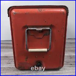 Vintage Retro Red Metal Cooler Thermaster by Poloron Aluminum Ice Chest 1950s