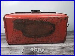 Vintage Retro Red Metal Cooler Thermaster by Poloron Aluminum Ice Chest 1950s