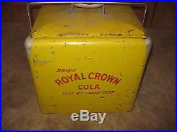 Vintage Royal Crown Cola Metal Cooler with Insert & Handle NICE