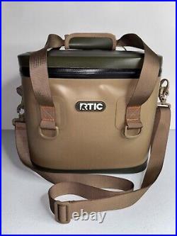 Vintage Rtic Soft Lunchbox Artic Cooler Tan Green Orange NWOT