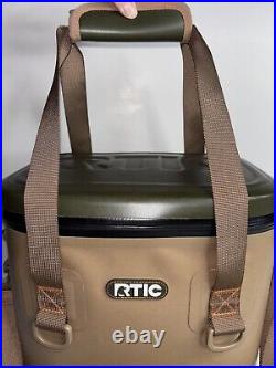 Vintage Rtic Soft Lunchbox Artic Cooler Tan Green Orange NWOT