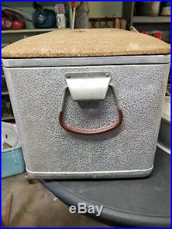 Vintage SCHLITZ Cronco Cronstroms Metal Beer Cooler withPadded Seat ORIGINAL BOX