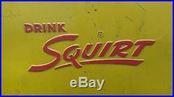 Vintage SQUIRT metal cooler with tray locking lid embossed NICE! Soda Sign