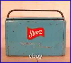 Vintage STORZ Beer Advertising Metal Cooler Ice Chest Cronstroms Refreshing