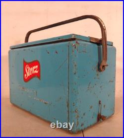 Vintage STORZ Beer Advertising Metal Cooler Ice Chest Cronstroms Refreshing