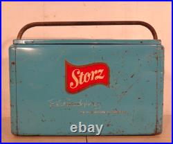 Vintage STORZ Beer Advertising Metal Cooler Ice Chest Cronstroms Refreshing