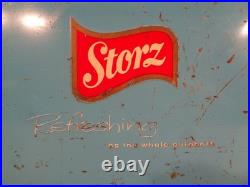 Vintage STORZ Beer Advertising Metal Cooler Ice Chest Cronstroms Refreshing