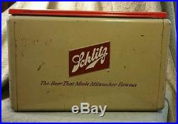 Vintage Schlitz Metal Cooler Beer Rare Original Tray Memorabilia Milwaukee