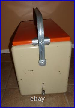 Vintage Schlitz Schlitznic heavy metal Cooler / ice chest- orange lid