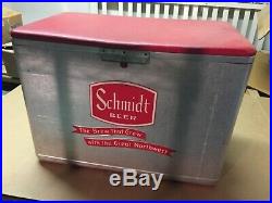 Vintage Schmidt's Beer Cooler Metal Ice Chest, rare cooler in great condition
