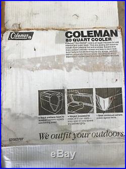 Vintage Silver Coleman Steel Beelted 80 Quart Cooler