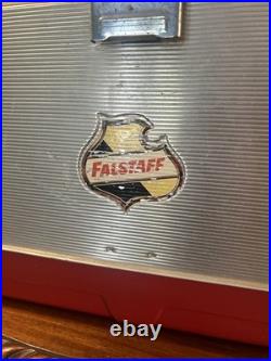 Vintage Silver Metal Flagstaff Ice Chest Nice Has Insert Stream Liner Look