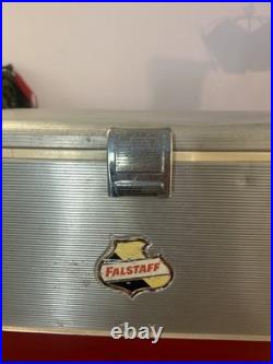Vintage Silver Metal Flagstaff Ice Chest Nice Has Insert Stream Liner Look