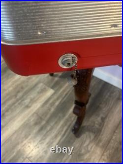 Vintage Silver Metal Flagstaff Ice Chest Nice Has Insert Stream Liner Look