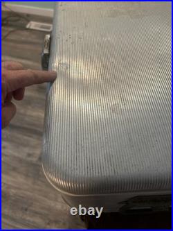 Vintage Silver Metal Flagstaff Ice Chest Nice Has Insert Stream Liner Look