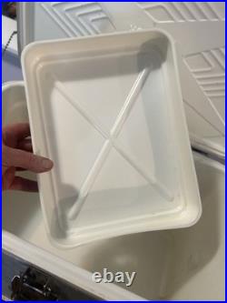 Vintage Silver Metal Flagstaff Ice Chest Nice Has Insert Stream Liner Look