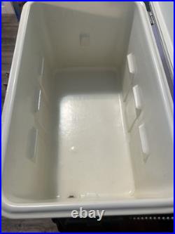 Vintage Silver Metal Flagstaff Ice Chest Nice Has Insert Stream Liner Look