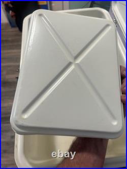 Vintage Silver Metal Flagstaff Ice Chest Nice Has Insert Stream Liner Look