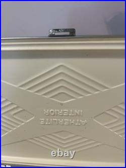 Vintage Silver Metal Flagstaff Ice Chest Nice Has Insert Stream Liner Look