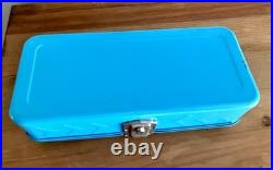 Vintage Skotch Cooler Tackle, Tool, Art Supply Metal Box Retro Blue Paint No Key