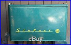 Vintage StaKool Ice Chest Metal Cooler w orig. Box USA made by Sexton Can Co