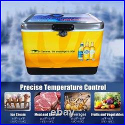 Vintage Stainless Steel Heavy Duty 54Qt Ice Chest, Portable Insulated Ice Box