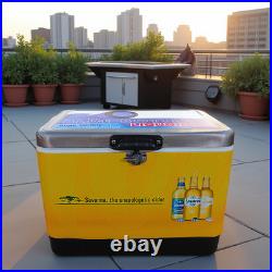 Vintage Stainless Steel Heavy Duty 54Qt Ice Chest, Portable Insulated Ice Box