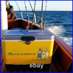 Vintage Stainless Steel Heavy Duty 54Qt Ice Chest, Portable Insulated Ice Box
