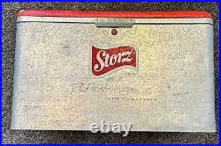 Vintage Storz Beer Metal Picnic Cooler Ice Chest Rare