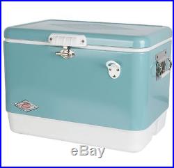 Vintage Style Ice Chest Cooler Beverage 54 Quart Steel Bottle Opener Coleman