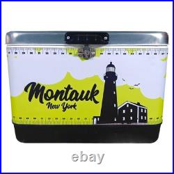 Vintage Style Party Cooler, 54Qt Stainless Steel Ice Chest for Outdoor Gathering