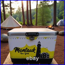 Vintage Style Party Cooler, 54Qt Stainless Steel Ice Chest for Outdoor Gathering