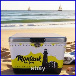 Vintage Style Party Cooler, 54Qt Stainless Steel Ice Chest for Outdoor Gathering