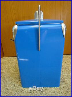 Vintage Style Retro Blue Metal Pepsi Cola Cooler with Bottle opener! Rare